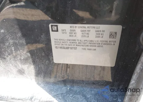 2014 Chevrolet Malibu 1Lz z USA, uszkodzony, nr VIN 1G11H5SL8EF197157